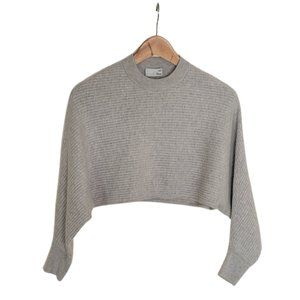 ARITZIA Wilfred Free Light Grey Crop Knit Sweater